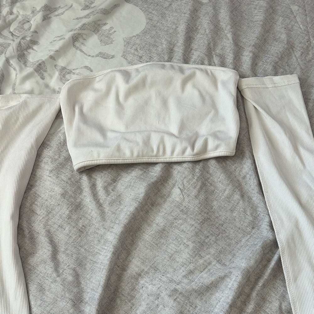 SHEIN White Crop Top Strapless Essential